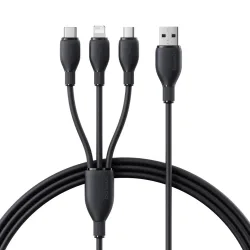 Cavo di Ricarica USB-A - Lightning / microUSB / USB-C Baseus Ultra Fast 3in1, 18W, 1.3m, Nero P10376303121-00