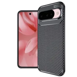 Custodia per Google Pixel 10 Pro / 10, Techsuit, CarbonFiber, Nera
