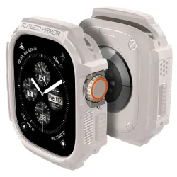 Custodia Spigen Rugged Armor per Apple Watch Ultra Series, Beige ACS07381