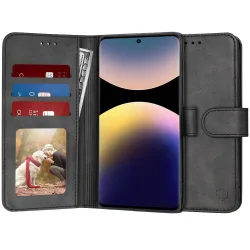 Custodia per Xiaomi Redmi Note 14 Pro+ 5G, Techsuit, Diary Book, Nera