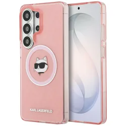 Custodia MagSafe per Samsung Galaxy S26 Ultra S948, Karl Lagerfeld, IML Choupette Head on KL Repeated Logo, Rosa