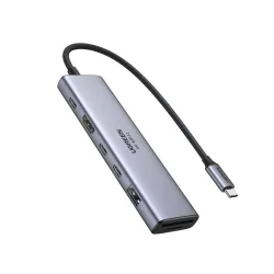 Hub USB-C UGREEN CM511 (45521), 1 x USB-A 3.2 - 3 x USB-C - 1 x HDMI - 1 x SD - 1 x microSD, Grigio