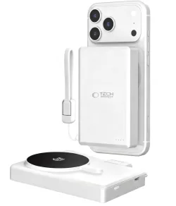 Batteria Esterna Wireless Tech-Protect PB40 LifeMag, 10000mAh, 25W, PD + FQI, 1 x QI - 1 x USB-C, Argento