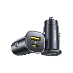 Caricatore Auto Baseus GoTrip, 30W, 3A, 1 x USB-A - 1 x USB-C, Nero C00072300123-00