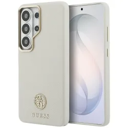 Custodia MagSafe per Samsung Galaxy S26 Ultra S948, Guess, Rhinestone Round Logo, Beige