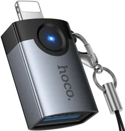 Adattatore OTG Lightning - USB-A HOCO UA46, Grigio