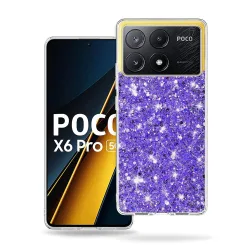 Custodia per Xiaomi Poco X6 Pro, Techsuit, Sparkly Glitter, Viola