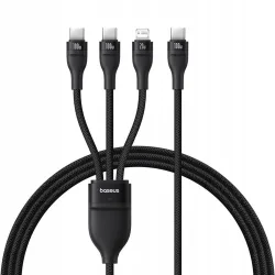 Cavo di Ricarica USB-C - Lightning / 2 x USB-C Baseus Flash Series III 3in1, 100W, 1.5m, Nero P10377502111-00