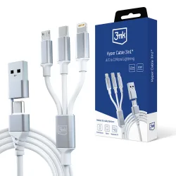 Cavo di Ricarica USB-A / USB-C - Lightning / microUSB / USB-C 3MK Hyper 3in1, 12W, 1.5m, Bianco