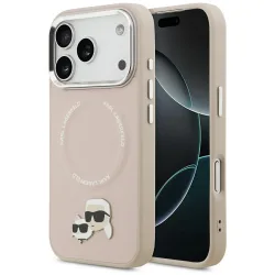Custodia MagSafe per Apple iPhone 17 Pro, Karl Lagerfeld, Karl & Choupette Pins, Rosa