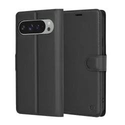 Custodia per Google Pixel 9 Pro XL, Techsuit, Leather Folio, Nera