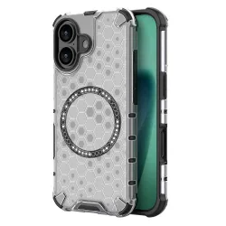 Custodia MagSafe per Apple iPhone 17, Techsuit, HoneyComb Shield, Bianca