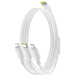 Cavo di Ricarica USB-C - Lightning / microUSB / USB-C Baseus Silky 3in1, 100W, 1.5m, Bianco P10377706213-00