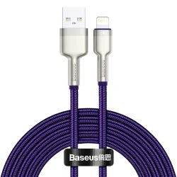 Cavo Dati e Ricarica USB-A - Lightning Baseus Cafule Metal Series, 18W, 2m, Viola CALJK-B05