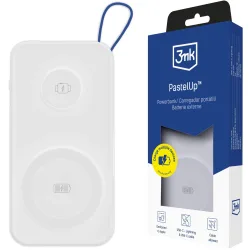 Batteria Esterna Wireless 3MK PastelUp, 10000mAh, 22.5W, QC + PD + FQI, 1 x USB-A - 1 x USB-C - 2 x QI, Bianca