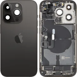 Copertura Batteria Apple iPhone 14 Pro, Con Scocca Centrale, Parti Complete, Nero (Space Black), Swap Premium