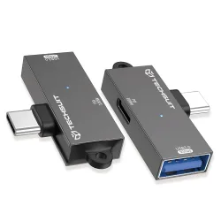 Adattatore OTG USB-C - USB-A Techsuit A21, Grigio