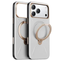 Custodia MagSafe per Apple iPhone 17 Pro, Torras, QPRO Leather, Grigio