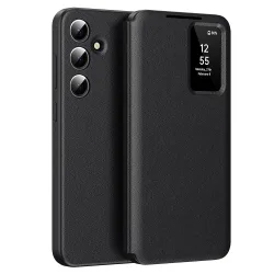 Custodia per Samsung Galaxy A56 A566, Techsuit, SmartView, Nera