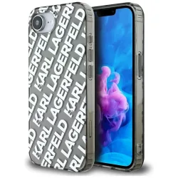 Custodia per Apple iPhone 17e / 16e, Karl Lagerfeld, IML Luxury Silver Fullover Logo, Argento