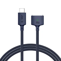 Cavo di Ricarica Tech-Protect MMC01 Ultraboost, USB-C - MagSafe 3, 140W, 2m, Blu Navy