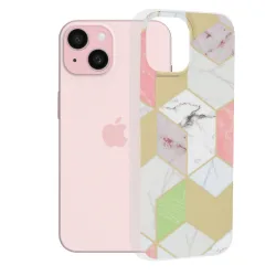 Custodia per Apple iPhone 15, Techsuit, Marble, Viola