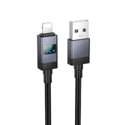 Cavo Dati e Ricarica USB-A - Lightning HOCO X118 Display, 12W, 1m, Nero