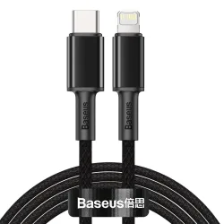 Cavo Dati e Ricarica USB-C - Lightning Baseus High Density Intrecciato, 20W, 2m, Nero CATLGD-A01