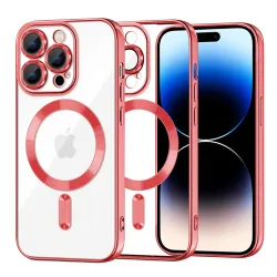 Custodia MagSafe per Apple iPhone 14 Pro, Techsuit, Luxury Crystal, Rossa
