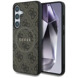 Custodia MagSafe per Samsung Galaxy S25+ S936, Guess, 4G Ring Classic Logo, Marrone