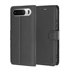 Custodia per Realme 16, Techsuit, Leather Folio, Nera