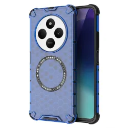 Custodia MagSafe per Xiaomi Poco C75 / Redmi 14C, Techsuit, HoneyComb Shield, Blu