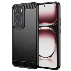 Custodia per Oppo Reno12 Pro, Techsuit, Carbonio, Nera