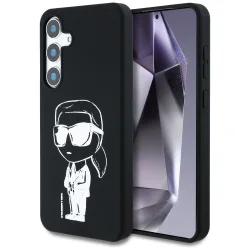 Custodia MagSafe per Samsung Galaxy S25 S931, Karl Lagerfeld, Silicone Graffiti, Nera
