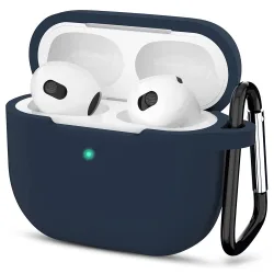 Custodia Techsuit Silicone per Apple AirPods 3, Blu Navy