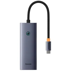 Hub USB-C Baseus UltraJoy, 3 x USB-A 3.0 - 1 x USB-C - 1 x HDMI - 1 x RJ45, Grigio B00052807813-00