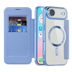 Custodia MagSafe per Apple iPhone 17 Air, Techsuit, SmartMag Book, Blu