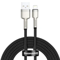 Cavo Dati e Ricarica USB-A - Lightning Baseus Cafule Metal Series, 18W, 2m, Nero CALJK-B01