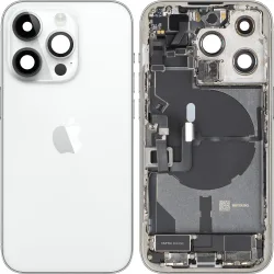 Cover Batteria Apple iPhone 14 Pro, Con Scocca Centrale, Parti Complete, Argento, Swap Premium