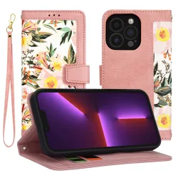 Custodia per Apple iPhone 13 Pro, Techsuit, FlipCraft, Rosa