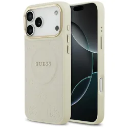 Custodia MagSafe per Apple iPhone 17 Pro Max, Guess, Peony Hot Stamp, Beige