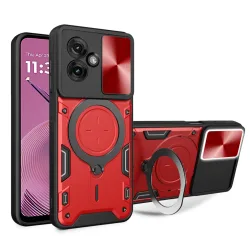 Custodia per Motorola Moto G55, Techsuit, CamGuard Pro, Rossa