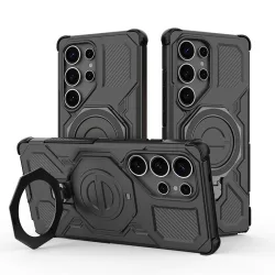 Custodia per Samsung Galaxy S25 Ultra S938, Techsuit, Carbon Shield Pro, Nera