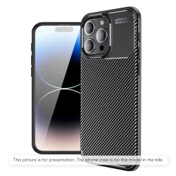 Custodia per Apple iPhone 17, Techsuit, CarbonFiber, Nera