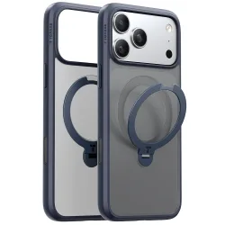 Custodia MagSafe per Apple iPhone 17 Pro, Torras, Ostand Spin, Blu Navy