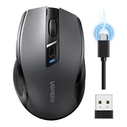 Mouse Wireless UGREEN MU006S (85082), 4000DPI, BT / Wi-Fi, Grigio