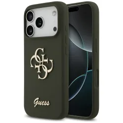 Custodia per Apple iPhone 17 Pro Max, Guess, Big 4G Script, Kaki