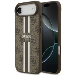 Custodia MagSafe per Apple iPhone 17 Air, Guess, 4G Printed Stripes, Marrone