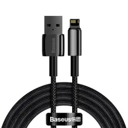 Cavo Dati e Ricarica USB a Lightning Baseus Tungsten Gold, 2m, 2.4A, Nero CALWJ-A01