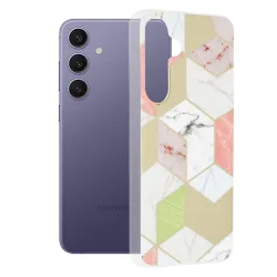 Custodia per Samsung Galaxy S24+ S926, Techsuit, Marble, Viola